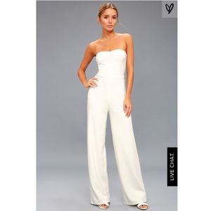Lulus Edith White Staples Jumpsuit